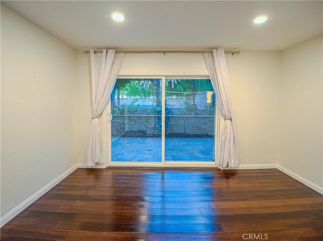 1446 Via Castilla, Palos Verdes Estates, CA 90274 - spare room featuring wood-type flooring, recessed lighting, and baseboards