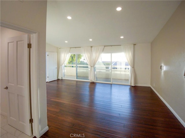 1446 Via Castilla, Palos Verdes Estates, CA 90274 - unfurnished room with baseboards, wood finished floors, and recessed lighting