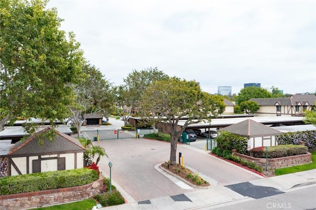 view of street featuring curbs and sidewalks