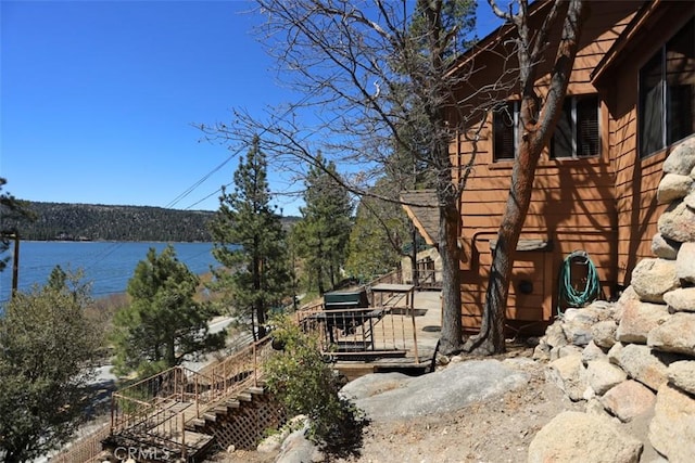 view of home's exterior featuring stairway
