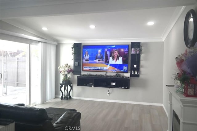 18214 Los Palacios Dr, Rowland Heights, CA 91748 - living room with baseboards, recessed lighting, and wood finished floors