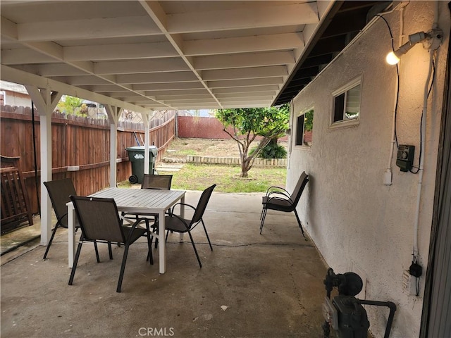 18214 Los Palacios Dr, Rowland Heights, CA 91748 - view of patio / terrace featuring a fenced backyard and outdoor dining space