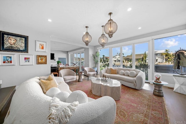 14 Buccaneer Way, Coronado, CA 92118 - living room featuring wood finished floors and recessed lighting