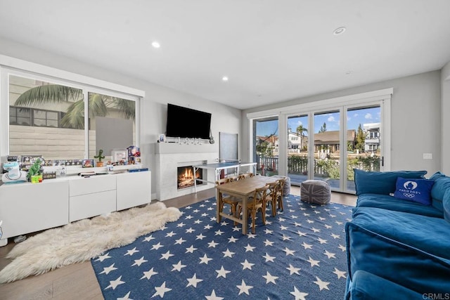 14 Buccaneer Way, Coronado, CA 92118 - living area with recessed lighting, wood finished floors, and a fireplace