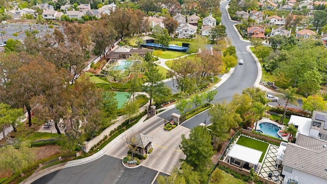 aerial view with a residential view