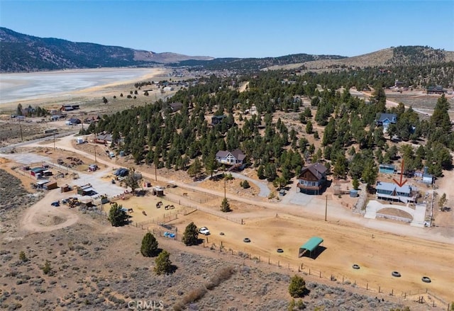 aerial view with a mountain view