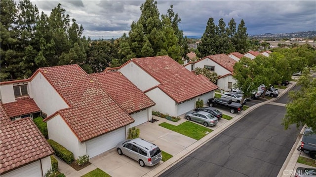 aerial view with a residential view