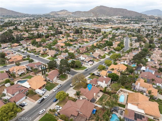 6932 Sundown Dr, Jurupa Valley, CA 92509 - bird's eye view featuring a mountain view and a residential view