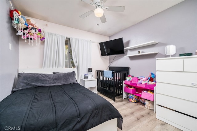 6932 Sundown Dr, Jurupa Valley, CA 92509 - bedroom with ceiling fan and wood finished floors