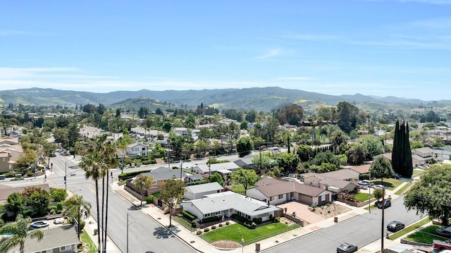 bird's eye view with a mountain view and a residential view