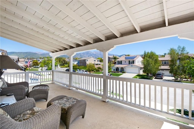 34440 Fawn Ridge Pl, Yucaipa, CA 92399 - view of patio / terrace with a residential view and a mountain view