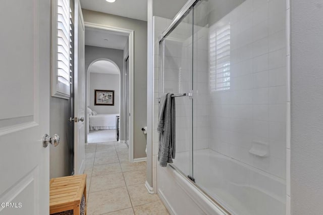 20752 Veneto Way, Porter Ranch, CA 91326 - bathroom with connected bathroom, tile patterned flooring, and enclosed tub / shower combo
