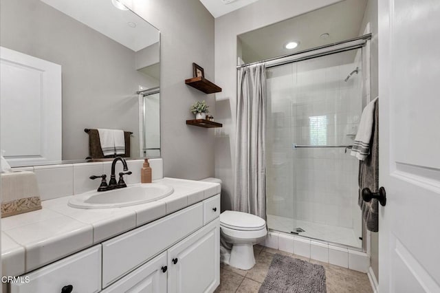 20752 Veneto Way, Porter Ranch, CA 91326 - full bath with vanity, a shower stall, and tile patterned flooring