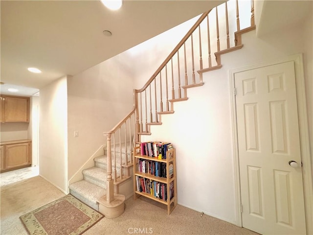 3025 Camino De Las Piedras, El Cajon, CA 92019 - stairs with carpet floors and recessed lighting