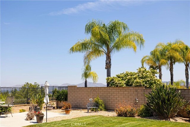 22939 Montanya Pl, Murrieta, CA 92562 - view of yard with a patio and a mountain view