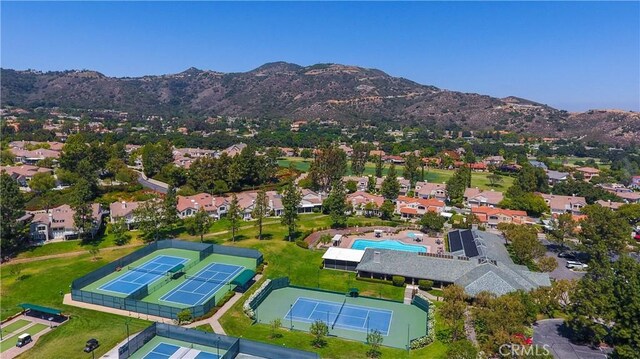 22939 Montanya Pl, Murrieta, CA 92562 - aerial view of residential area with a mountain backdrop and a pool area