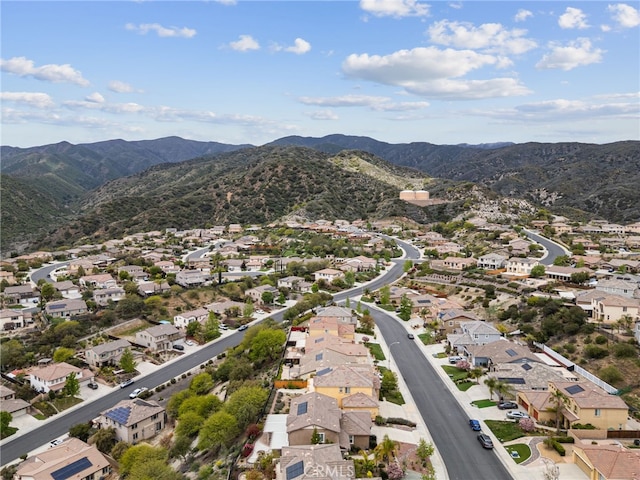 aerial view with a residential view and a mountain view