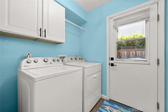 9334 Shamouti Dr, Riverside, CA 92508 - washroom featuring washer and clothes dryer, cabinet space, and baseboards