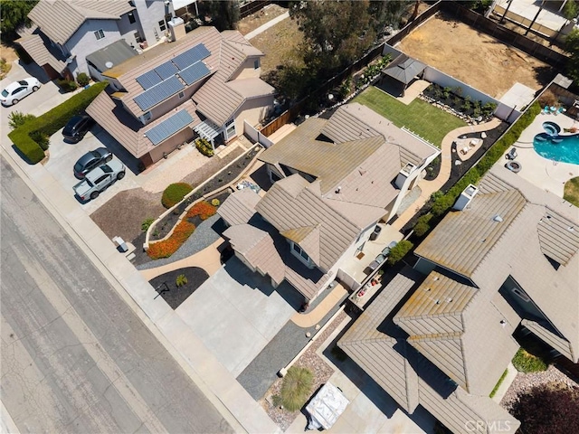 9334 Shamouti Dr, Riverside, CA 92508 - aerial perspective of suburban area with a pool