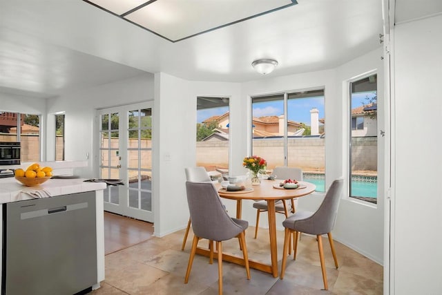 sunroom / solarium with french doors