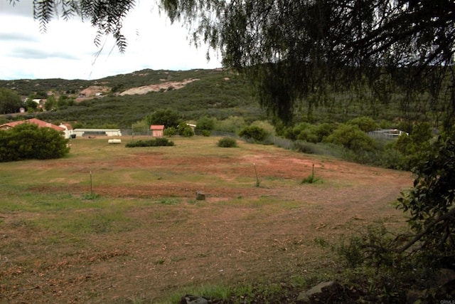 view of yard with a rural view