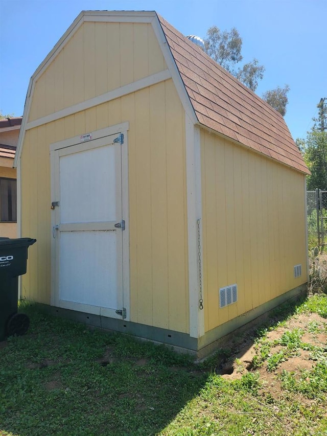 view of shed