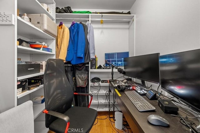 office with wood finished floors