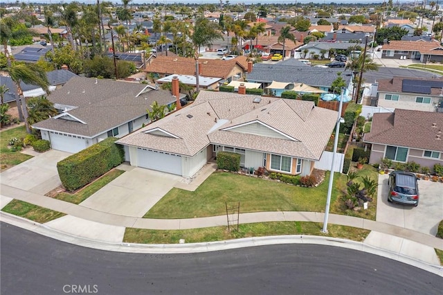aerial view featuring a residential view