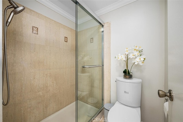 4200 Avenida Sevilla, Cypress, CA 90630 - full bath with a shower stall, toilet, and ornamental molding