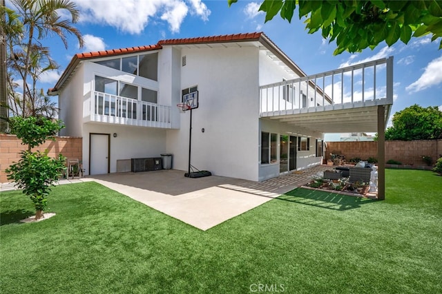 4200 Avenida Sevilla, Cypress, CA 90630 - back of house featuring a patio area, a tile roof, stucco siding, and a balcony