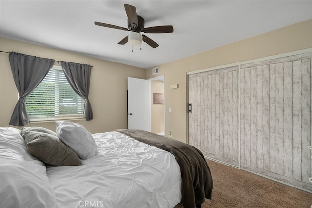 8990 19th St Unit 433, Rancho Cucamonga, CA 91701 - carpeted bedroom with visible vents and a ceiling fan