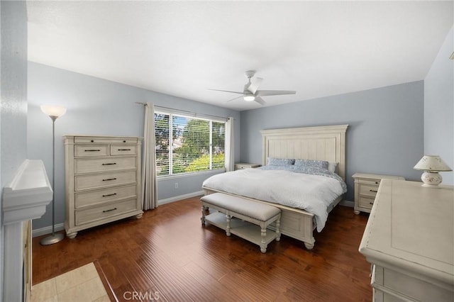 4350 Bennington Ct, Chino, CA 91710 - bedroom featuring wood finished floors, baseboards, and ceiling fan
