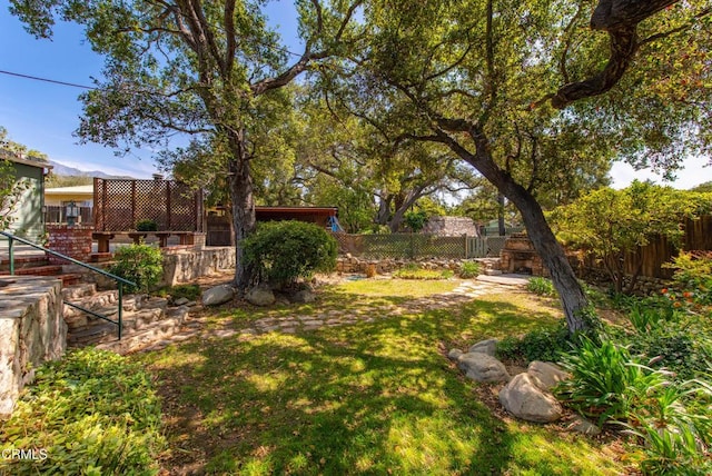 view of yard featuring a fenced backyard