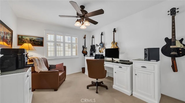 2617 Huntington Ln Unit B, Redondo Beach, CA 90278 - office space featuring a ceiling fan and light carpet