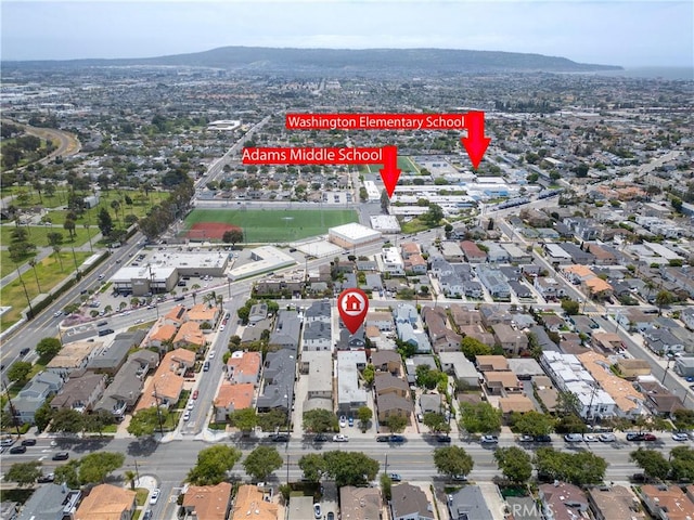 2617 Huntington Ln Unit B, Redondo Beach, CA 90278 - aerial view of property and surrounding area featuring a mountain backdrop and nearby suburban area