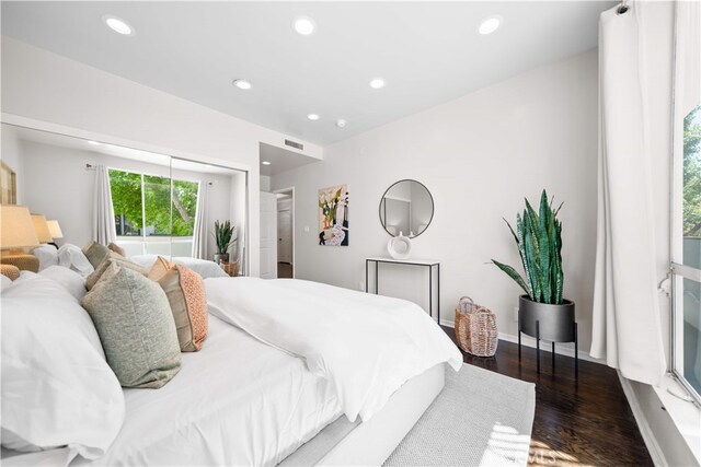 1930 S Beverly Glen Blvd Unit 103, Los Angeles, CA 90025 - bedroom featuring wood finished floors, recessed lighting, and baseboards