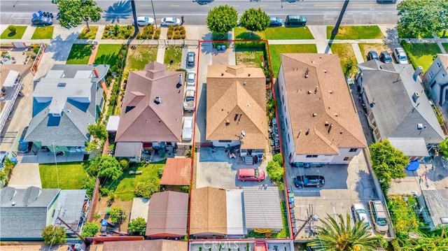 drone / aerial view with a residential view