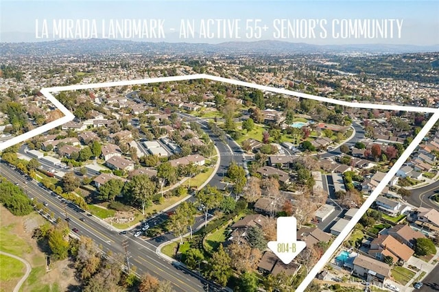 bird's eye view with a residential view