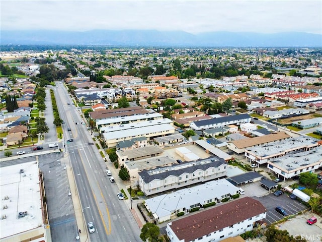 bird's eye view featuring a mountain view