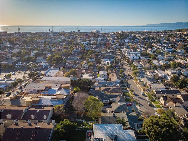 aerial view with a residential view and a water and mountain view