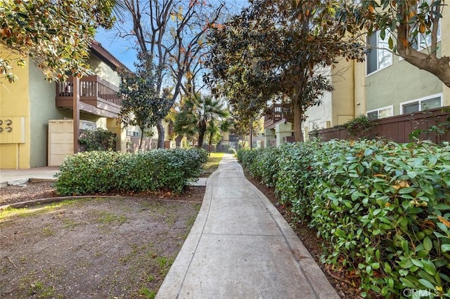 view of property's community with fence