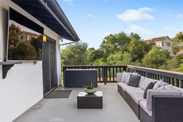 exterior space with an outdoor living space