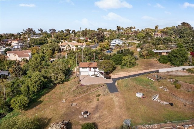 birds eye view of property with a residential view