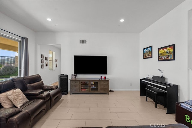 18797 Big Cedar Dr, Canyon Country, CA 91387 - living room with visible vents, recessed lighting, and baseboards