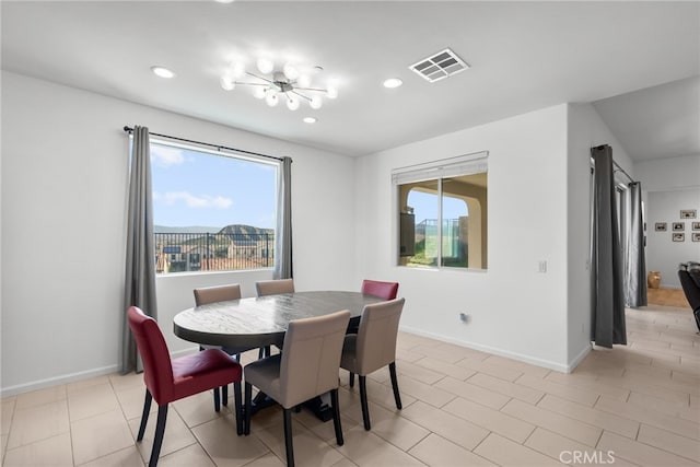 18797 Big Cedar Dr, Canyon Country, CA 91387 - dining area with recessed lighting, baseboards, and visible vents
