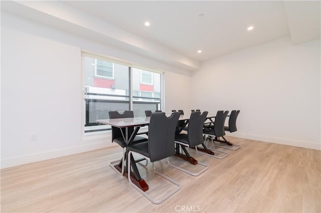 1444 W 37th St, Los Angeles, CA 90018 - dining space with recessed lighting, baseboards, and light wood-style floors