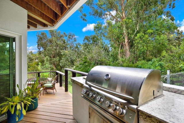 1710 Via Allondra, San Marcos, CA 92078 - wooden deck with area for grilling