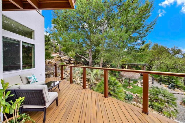 1710 Via Allondra, San Marcos, CA 92078 - wooden terrace with an outdoor living space