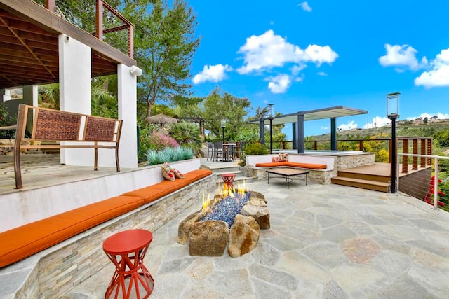 1710 Via Allondra, San Marcos, CA 92078 - view of patio with an outdoor fire pit