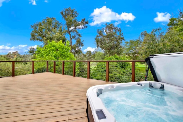 1710 Via Allondra, San Marcos, CA 92078 - wooden terrace with a covered hot tub